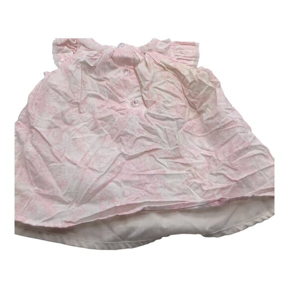 Piper & Posie Dress Baby Girl 3-6M Pink‎ & White Floral Ruffle Sleeve Bow Accent - Picture 10 of 11